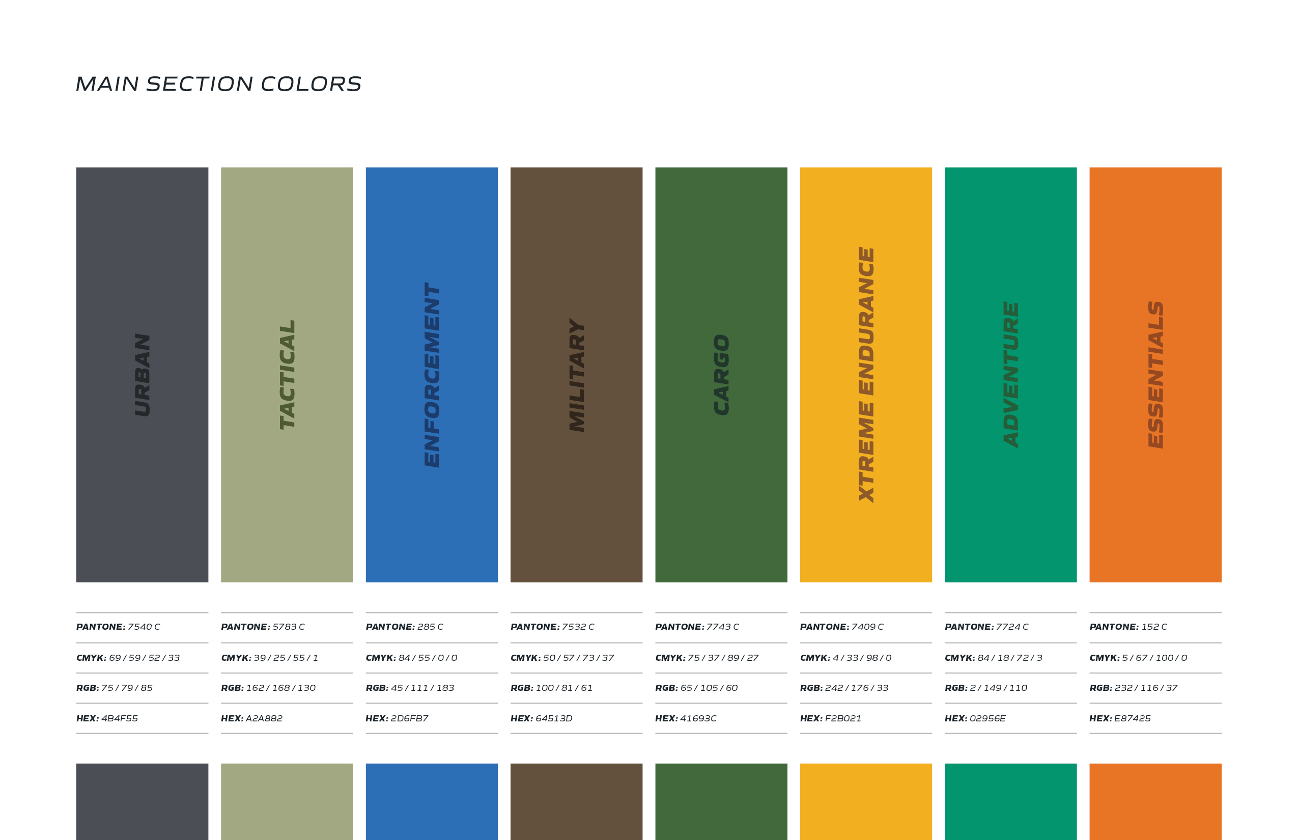 Additional Brand / Section color guide example
