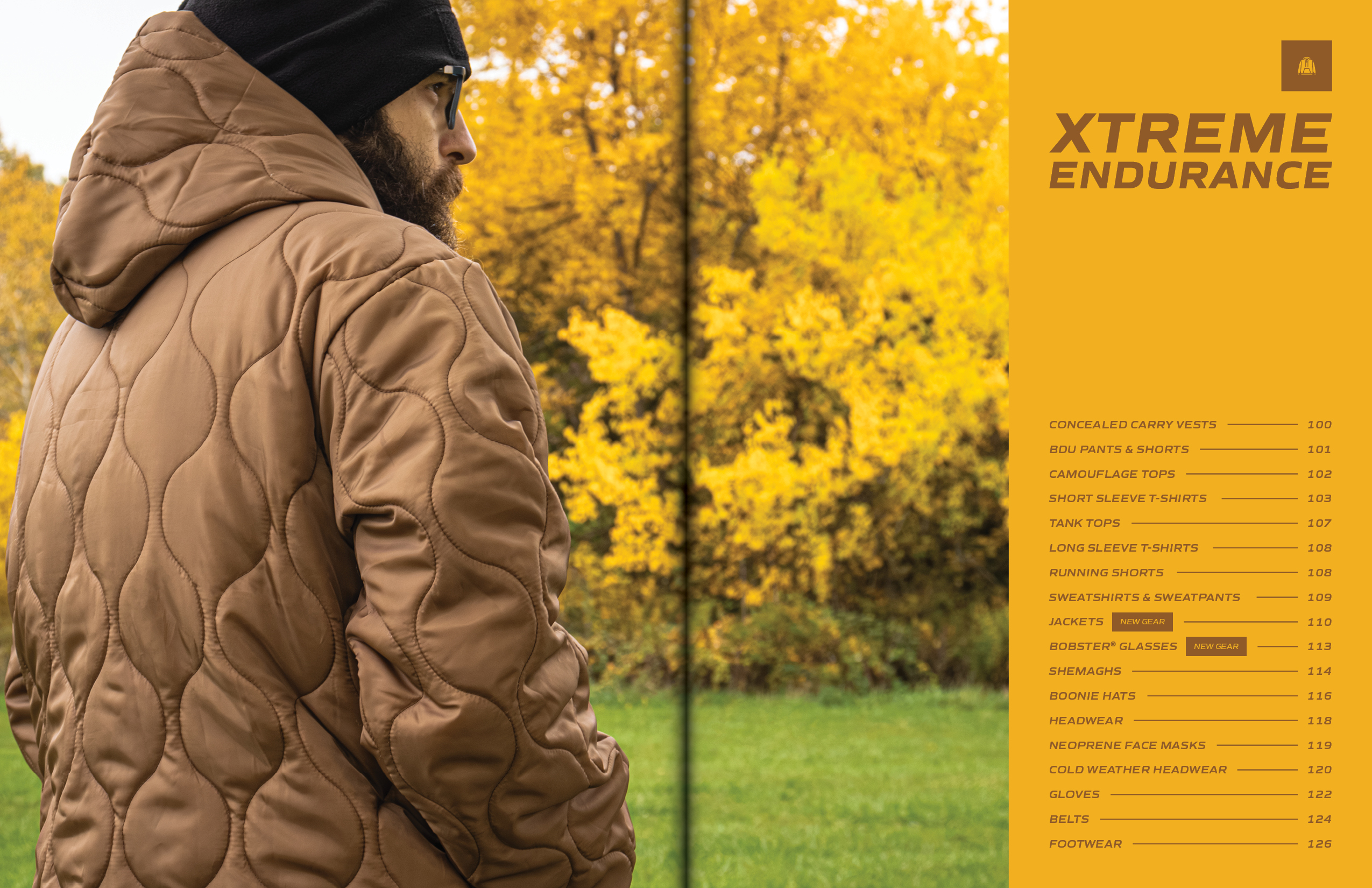Xtreme Endurance section contents spread of the 2024 Fox Outdoor Products Catalog.