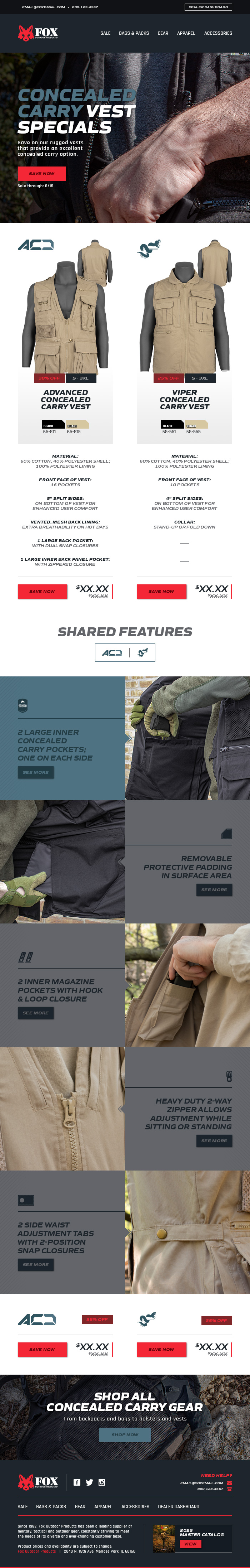 Email Design for a two-product campaign, showing the similarities and differences of the products.